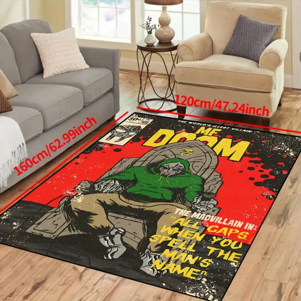 Doomsday ALL CAPS Mask Print Rug